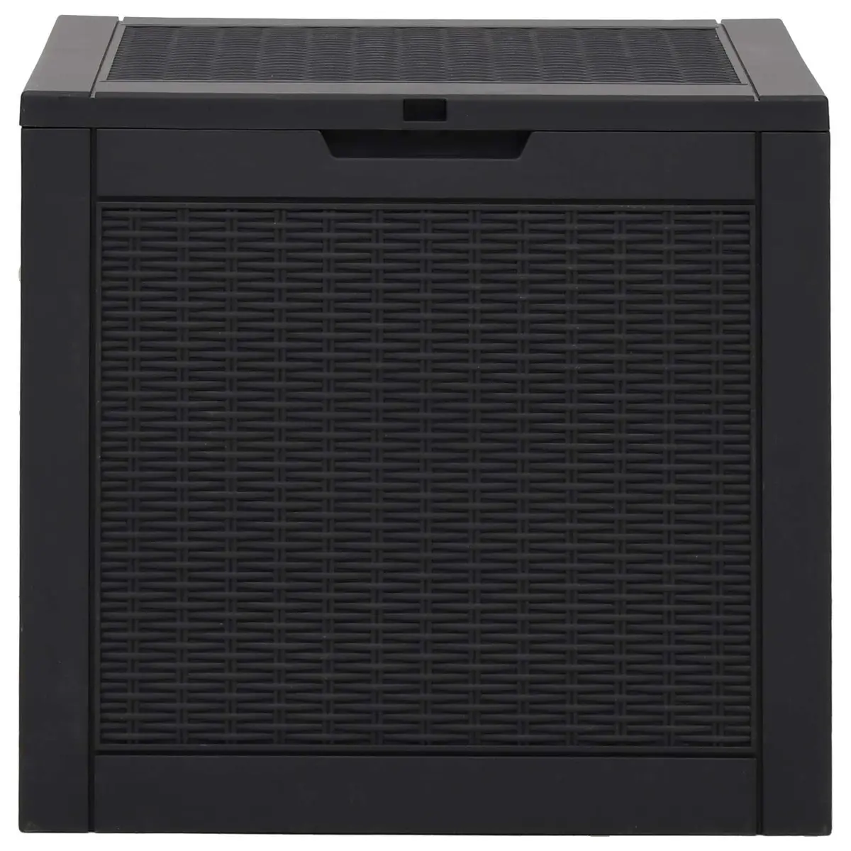 Garden Storage Box Black Outdoor Rattan Design Polypropylene 55.5x43x53cm