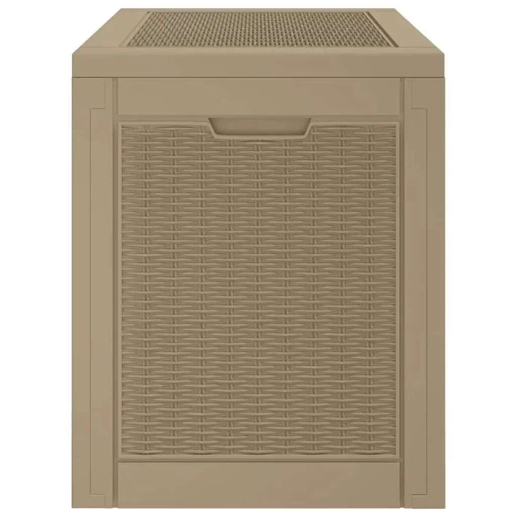 Outdoor Garden Storage Box Brown Rattan Design Patio Furniture Organizer