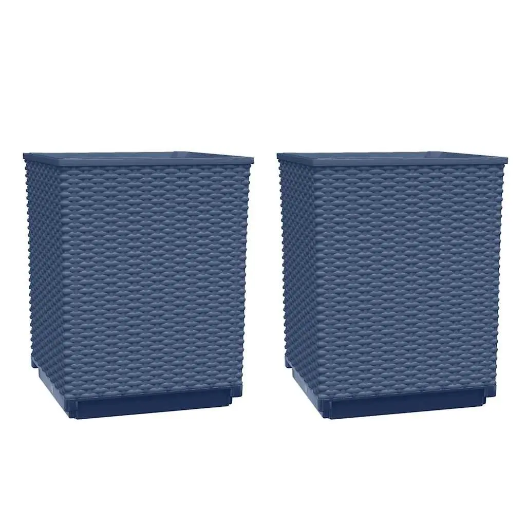 Grey Planters 30x30x37cm Set of 2 Garden Flower Pots Outdoor Decorative