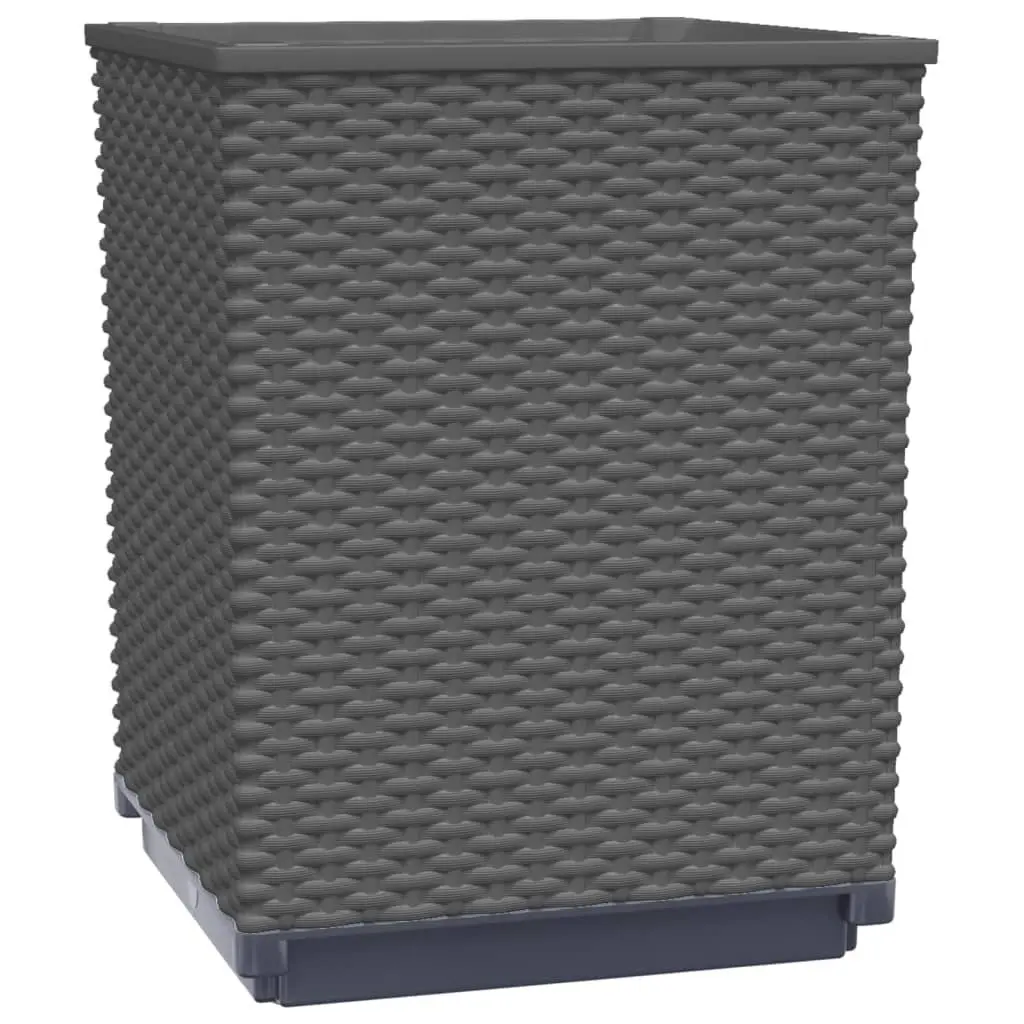 Planter Pots Black Square Outdoor Decor 30x30x37cm Set of 4