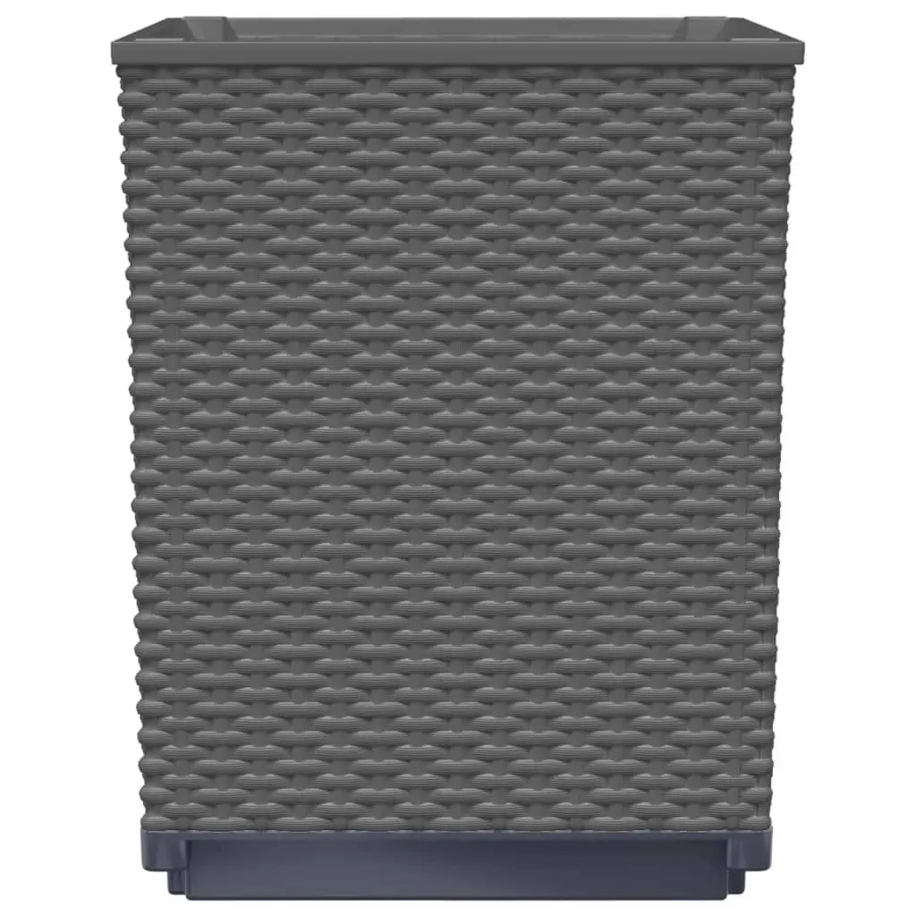 Planter Pots Black Square Outdoor Decor 30x30x37cm Set of 4
