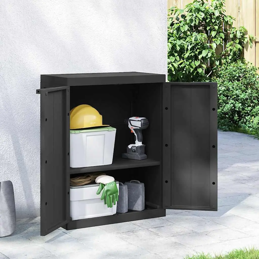 Outdoor Storage Cabinet Lockable Black 65x37x85cm