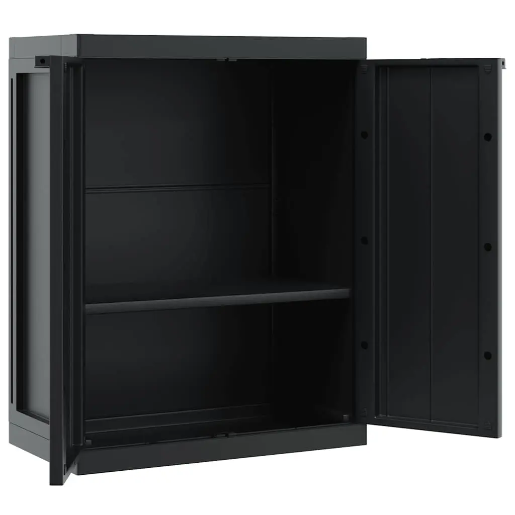 Outdoor Storage Cabinet Lockable Black 65x37x85cm