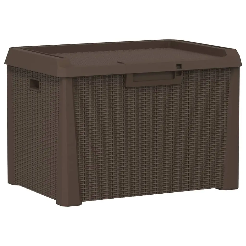 Garden Storage Box Brown Rattan Look 125L Outdoor Cushion Chest