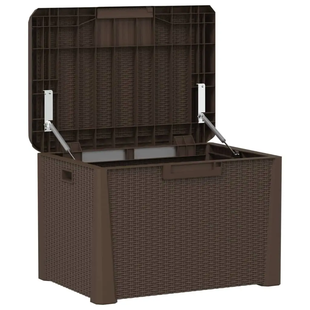 Garden Storage Box Brown Rattan Look 125L Outdoor Cushion Chest