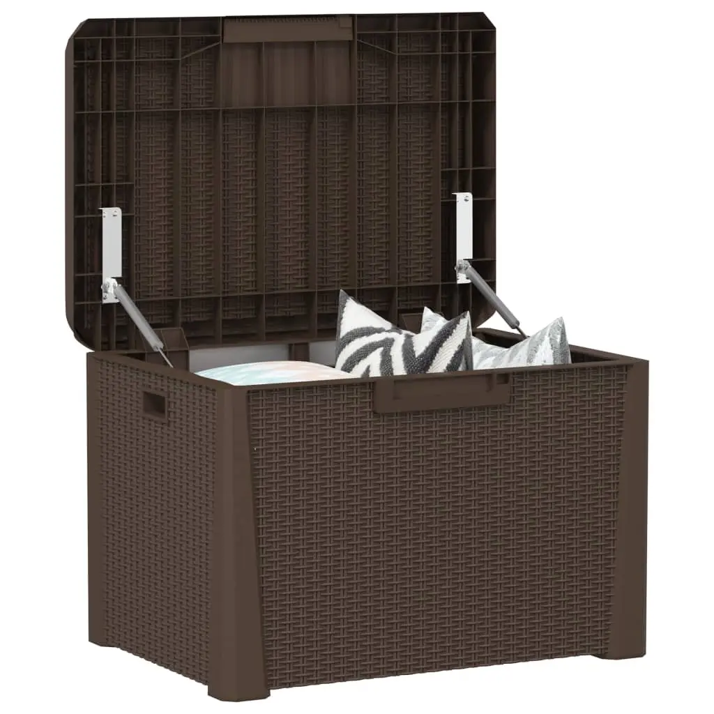 Garden Storage Box Brown Rattan Look 125L Outdoor Cushion Chest