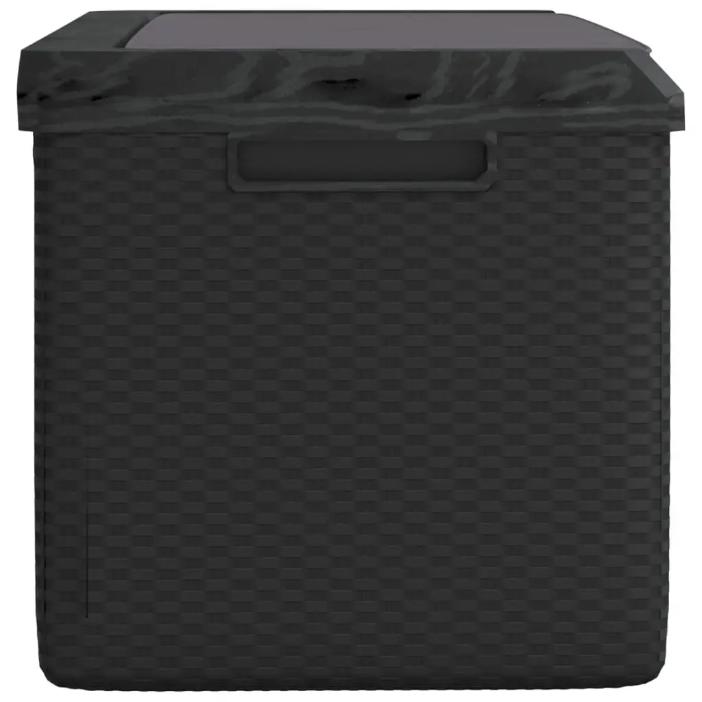 Garden Storage Box Rattan Look 350L Outdoor Patio with Seat Cushion Anthracite