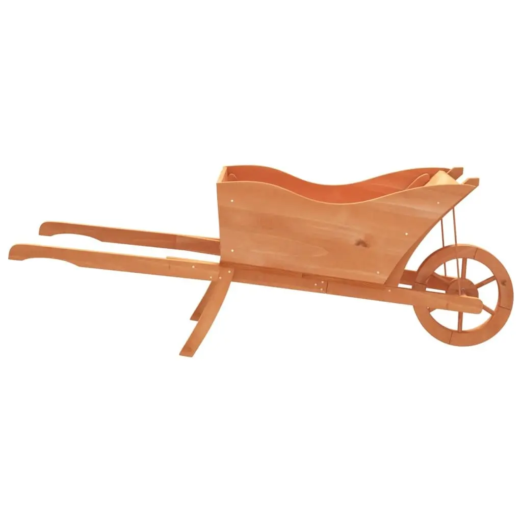 Wooden Wheelbarrow Planter Garden Flower Cart with Wheel and Handles 128 x 45.5 x 43 cm