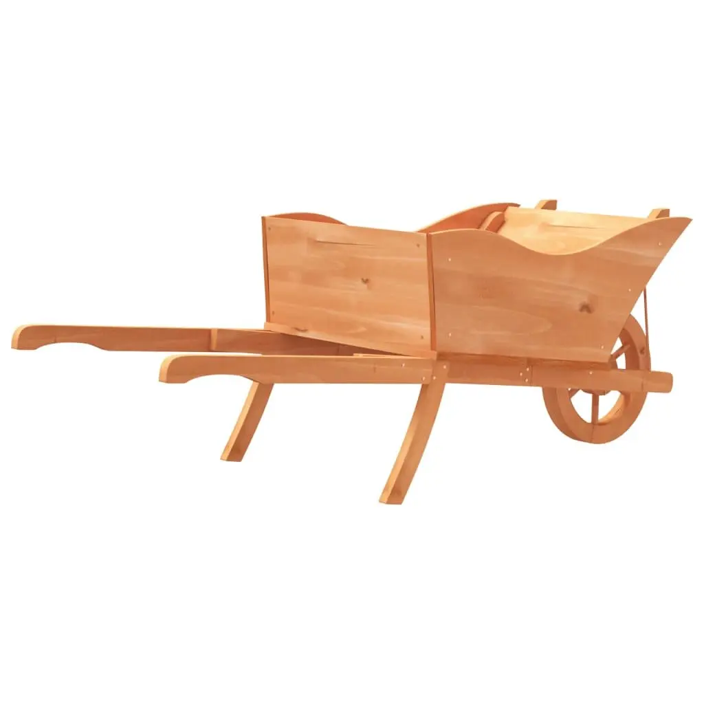 Wooden Wheelbarrow Planter Garden Flower Cart with Wheel and Handles 128 x 45.5 x 43 cm