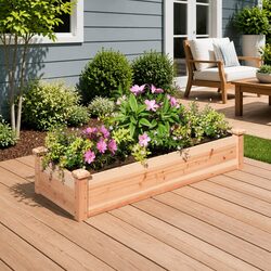 Solid Wood Garden Raised Bed with Liner 120x45x25 cm Fir Planter Box