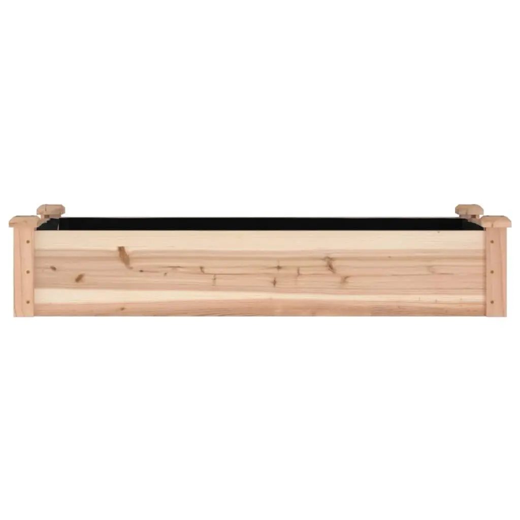 Solid Wood Garden Raised Bed with Liner 120x45x25 cm