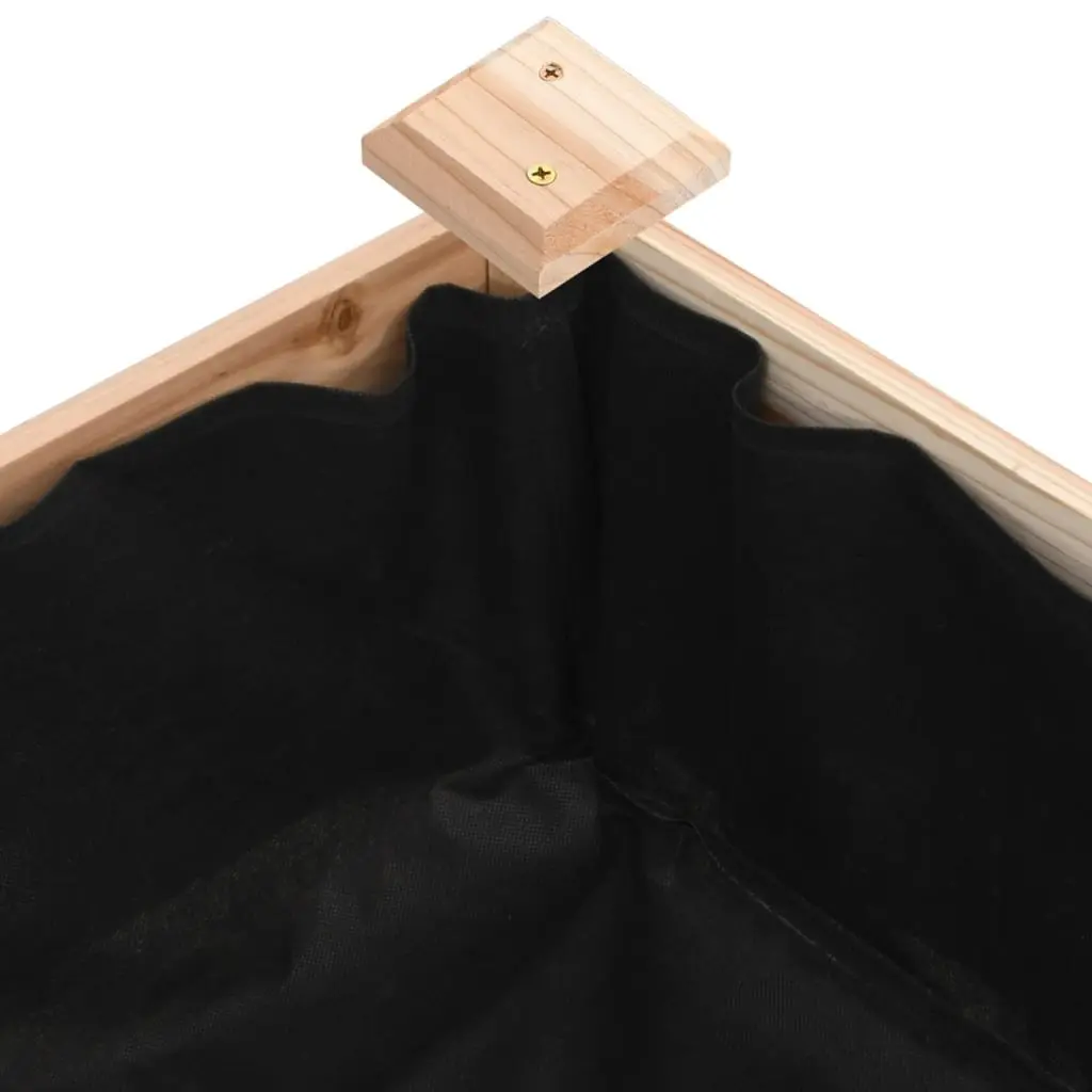 Solid Wood Garden Raised Bed with Liner 120x45x25 cm