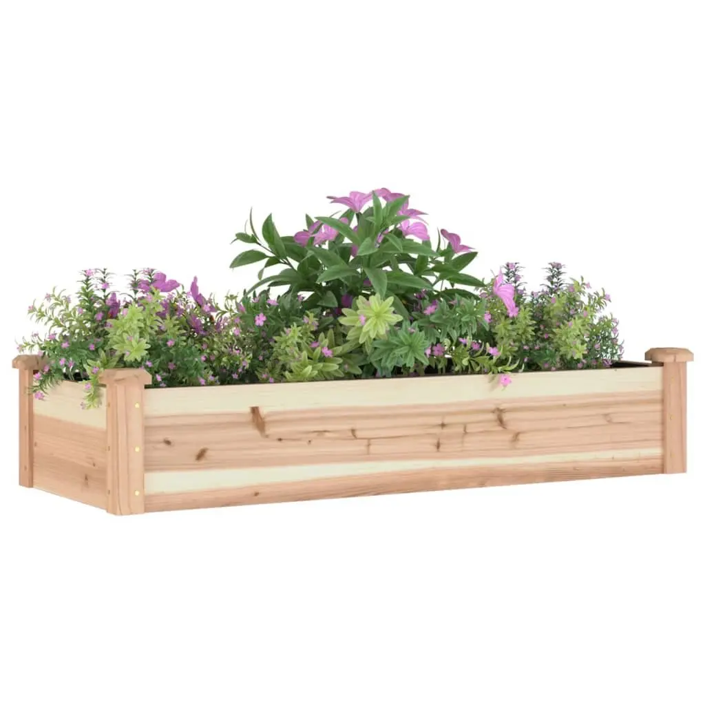 Solid Wood Garden Raised Bed with Liner 120x45x25 cm