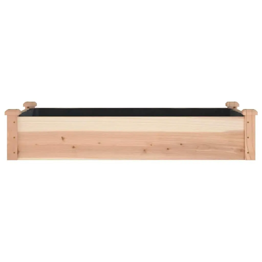 Garden Raised Bed Solid Wood with Liner 120x60x25 cm Brown Fir Planter Box