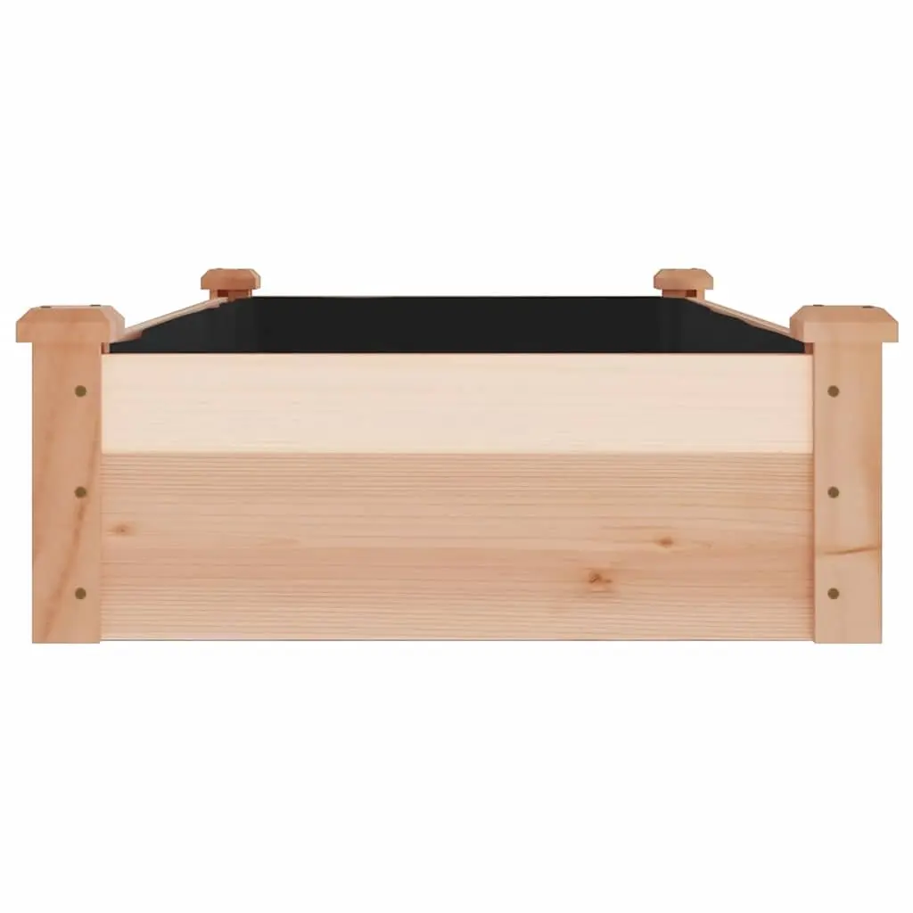Garden Raised Bed Solid Wood with Liner 120x60x25 cm Brown Fir Planter Box