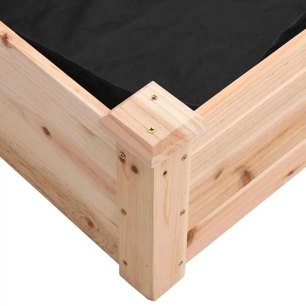 Garden Raised Bed Solid Wood with Liner 120x60x25 cm Brown Fir Planter Box