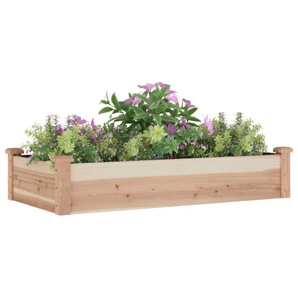 Garden Raised Bed Solid Wood with Liner 120x60x25 cm Brown Fir Planter Box