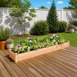 A Friendly Raised Garden Bed Made of Solid Wood 240x45x25 cm