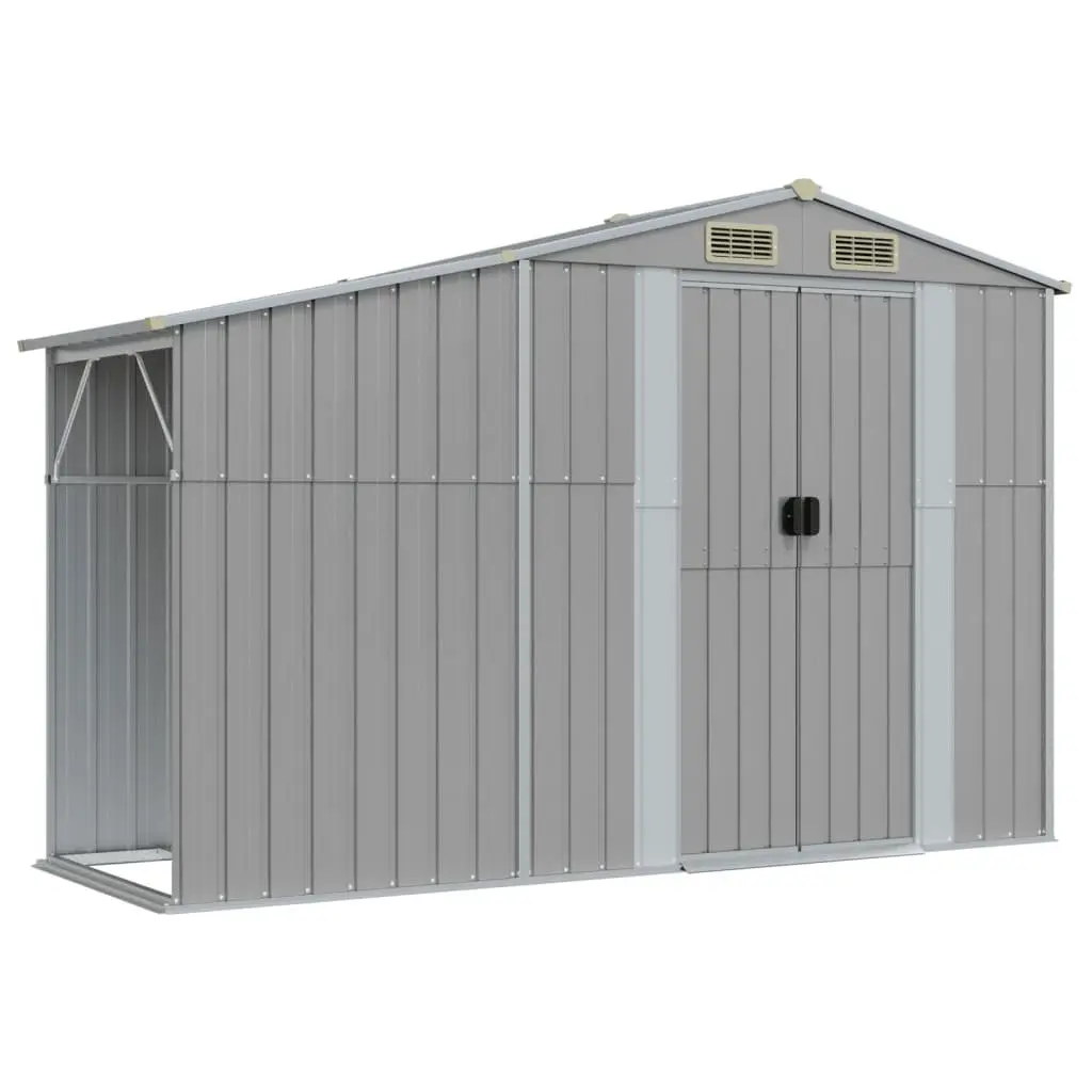 Garden Shed Grey Metal Storage Galvanised Steel 277x93x179cm