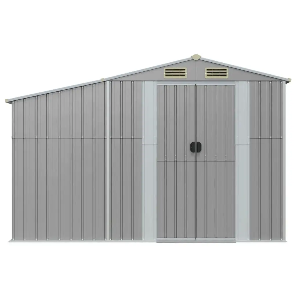 Garden Shed Grey Metal Storage Galvanised Steel 277x93x179cm