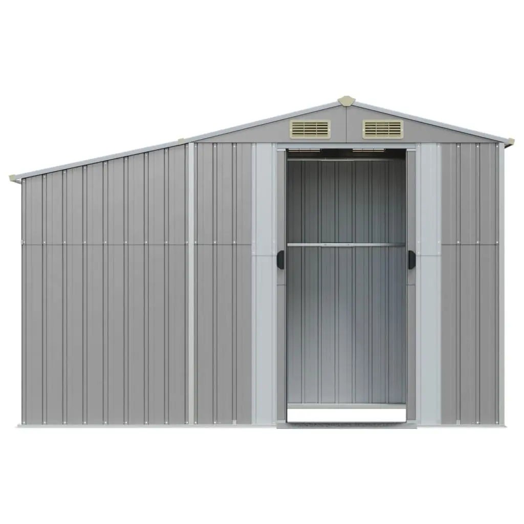 Garden Shed Grey Metal Storage Galvanised Steel 277x93x179cm