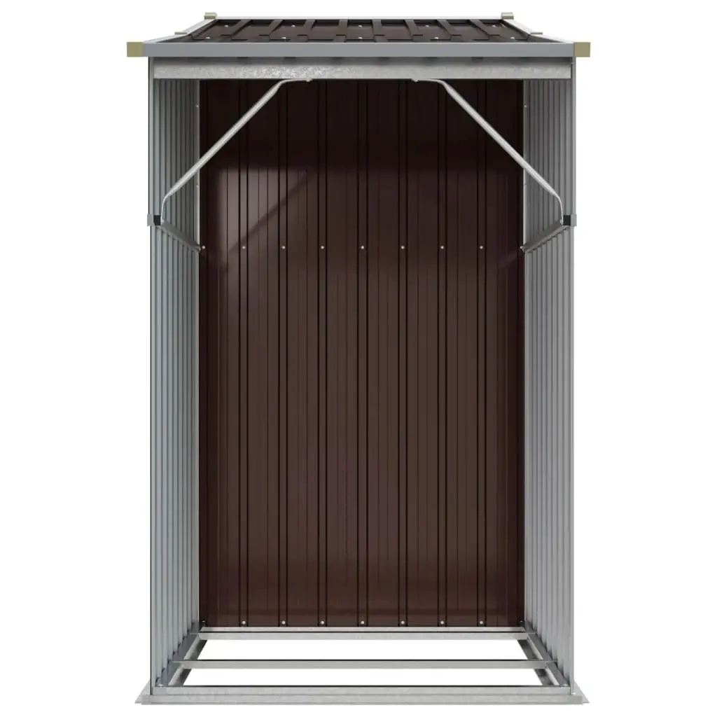 Garden Shed Brown Galvanised Steel 277x93x179 cm Outdoor Storage Tool House