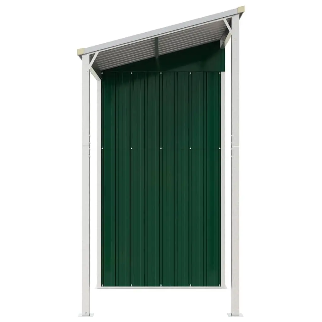 Garden Shed Extended Roof Green Galvanised Steel 277x107x181cm