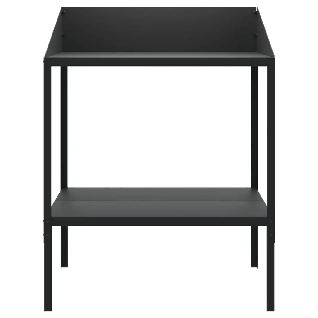 Plant Stand Anthracite 2 Tier Metal Flower Display Shelf Indoor Outdoor