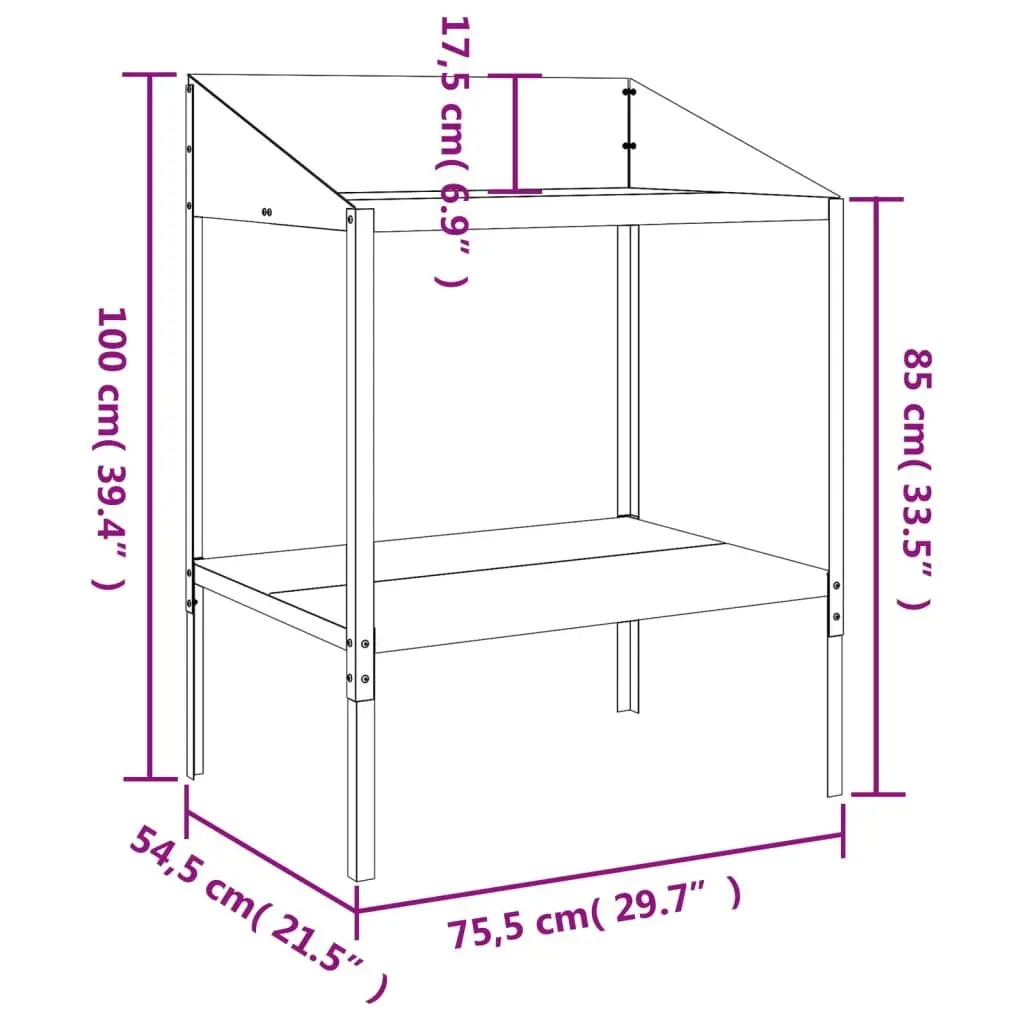 Plant Stand Anthracite 2 Tier Metal Flower Display Shelf Indoor Outdoor