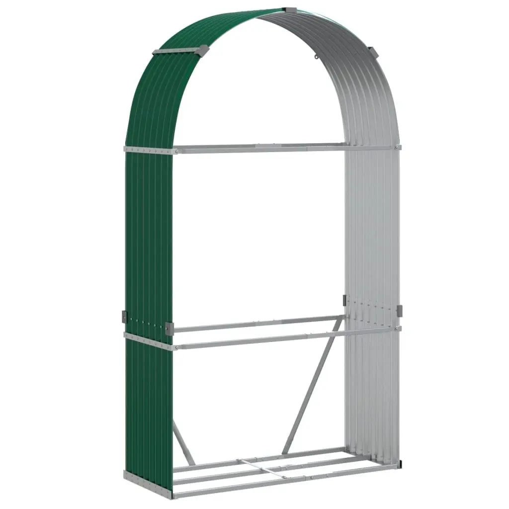 Log Holder Green Steel Galvanised Weather Resistant 120W x 45D x 210H cm
