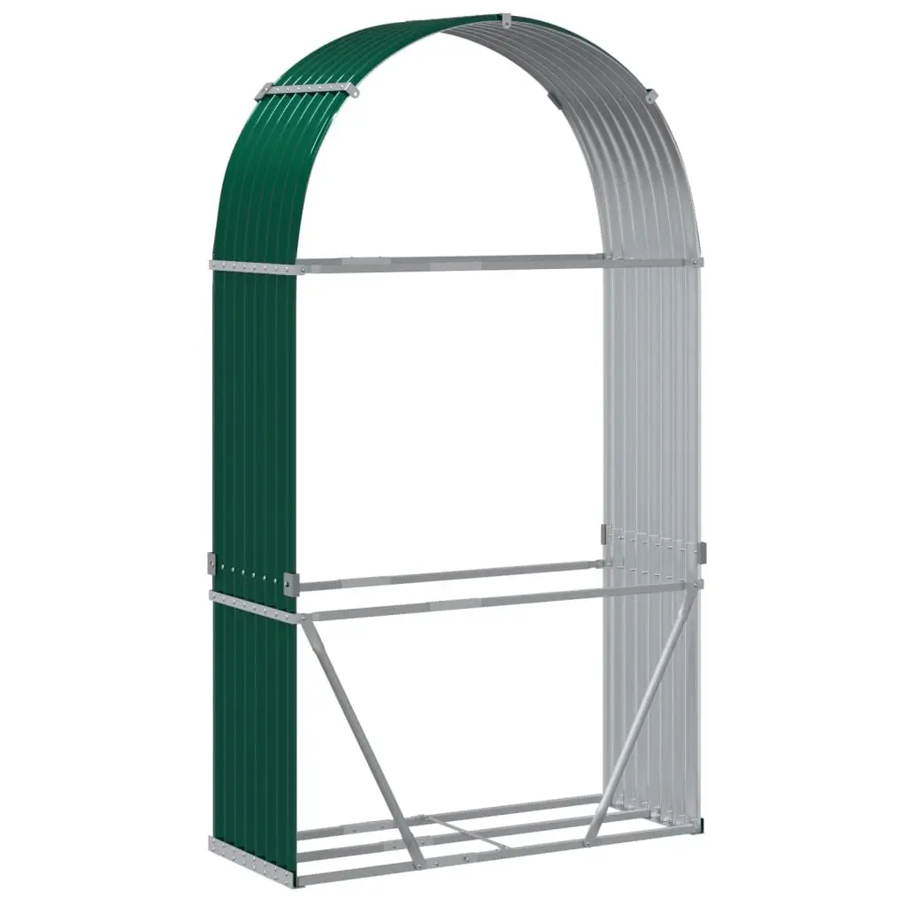 Log Holder Green Steel Galvanised Weather Resistant 120W x 45D x 210H cm