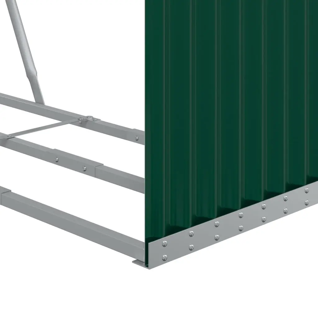 Log Holder Green Steel Galvanised Weather Resistant 120W x 45D x 210H cm