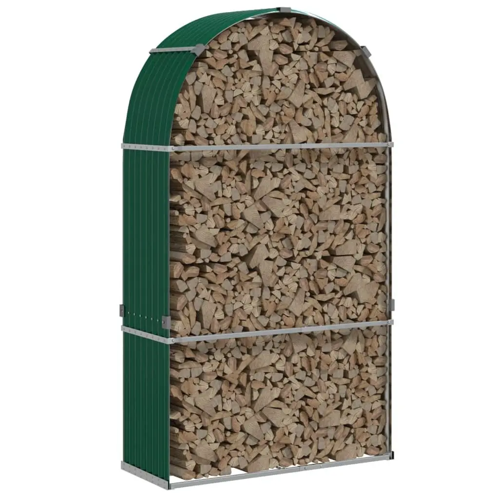Log Holder Green Steel Galvanised Weather Resistant 120W x 45D x 210H cm