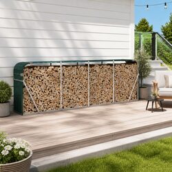Friendly Green Log Holder Rack for Firewood Storage