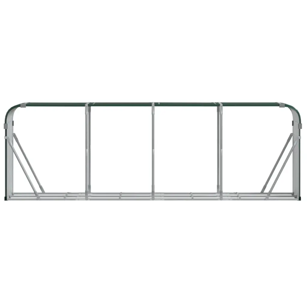 Log Holder Galvanised Steel Green 300 x 45 x 100 cm