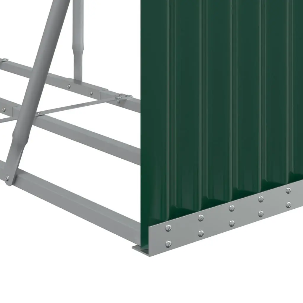 Log Holder Galvanised Steel Green 300 x 45 x 100 cm