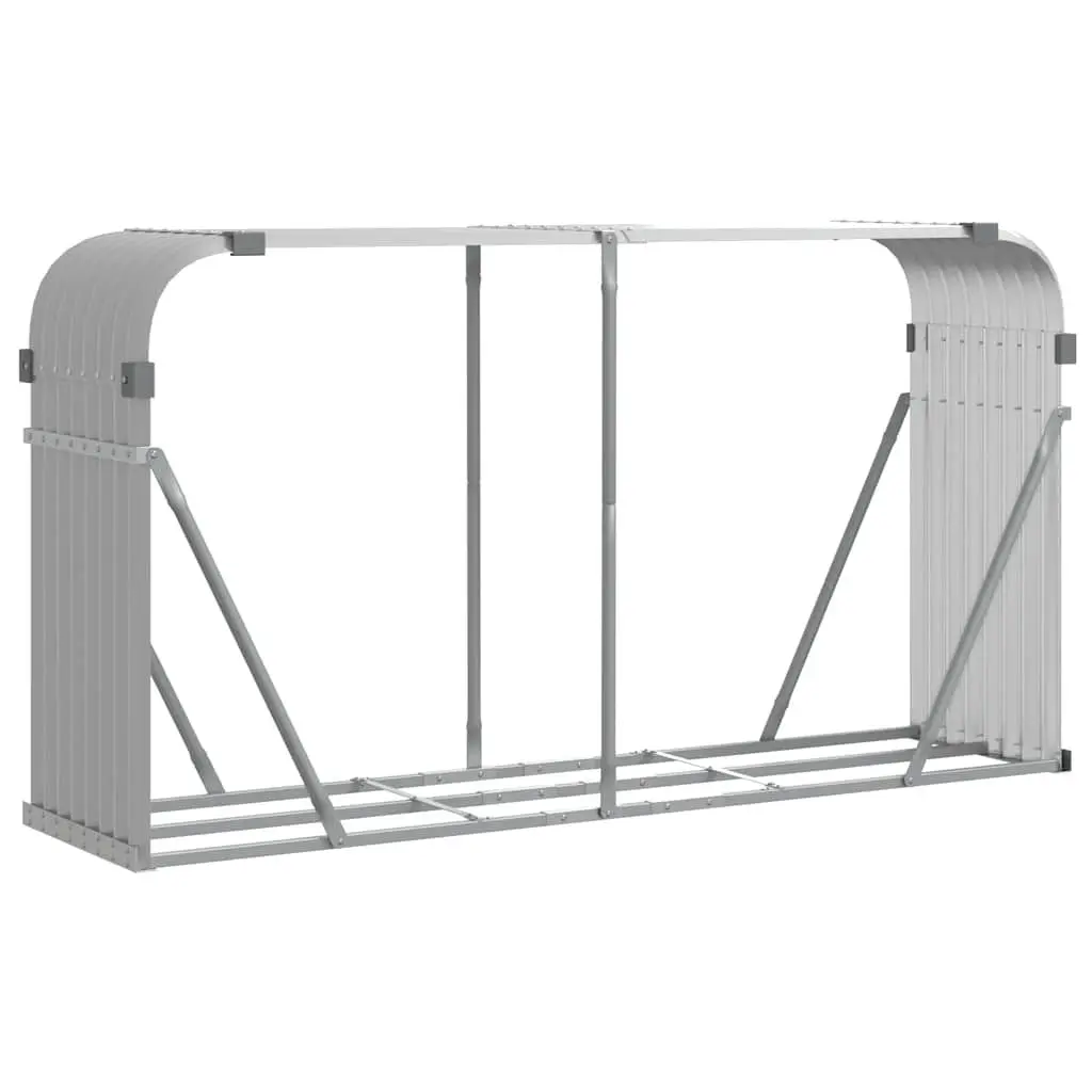 Log Holder Rack Galvanised Steel 180x45x100 cm Outdoor Firewood Storage