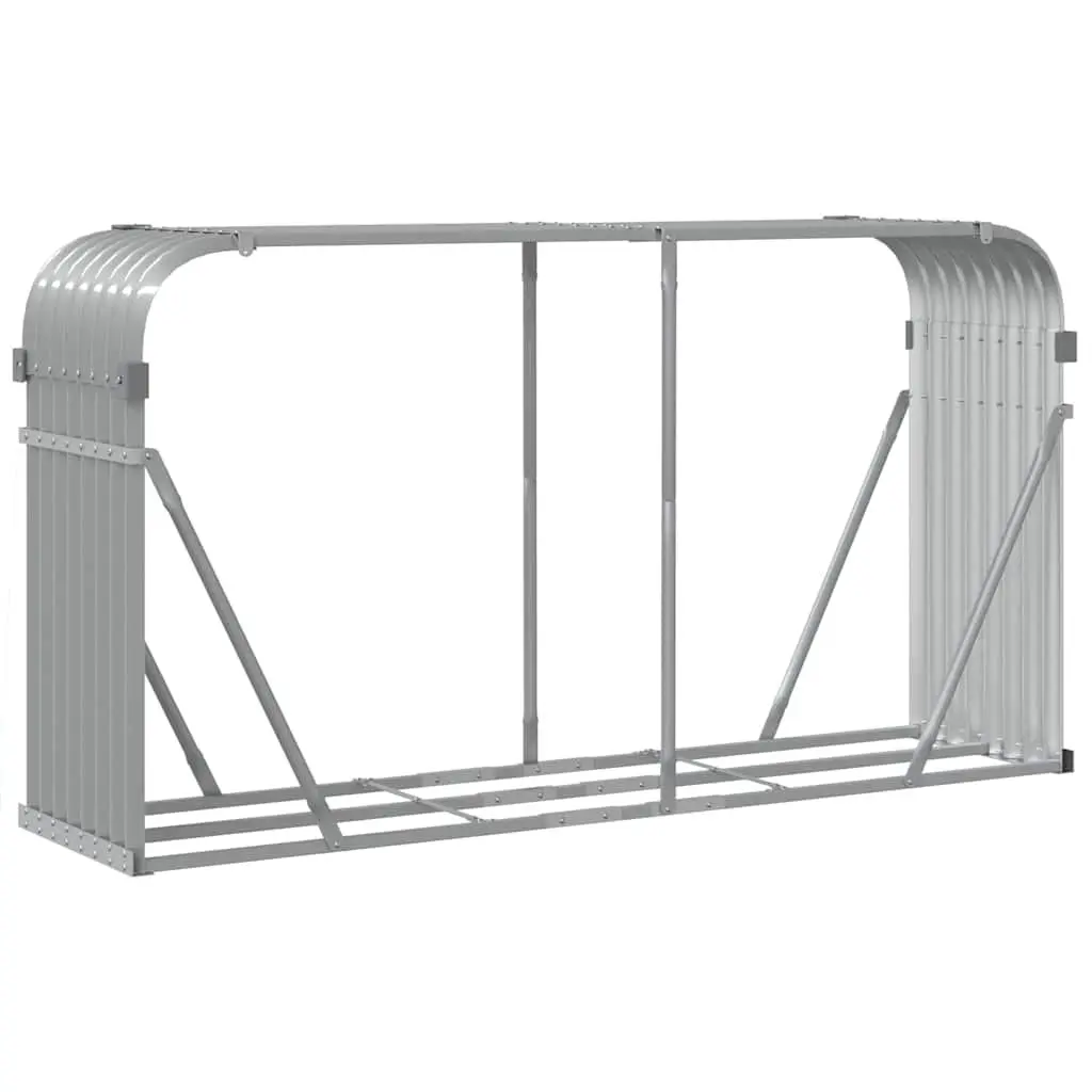 Log Holder Rack Galvanised Steel 180x45x100 cm Outdoor Firewood Storage