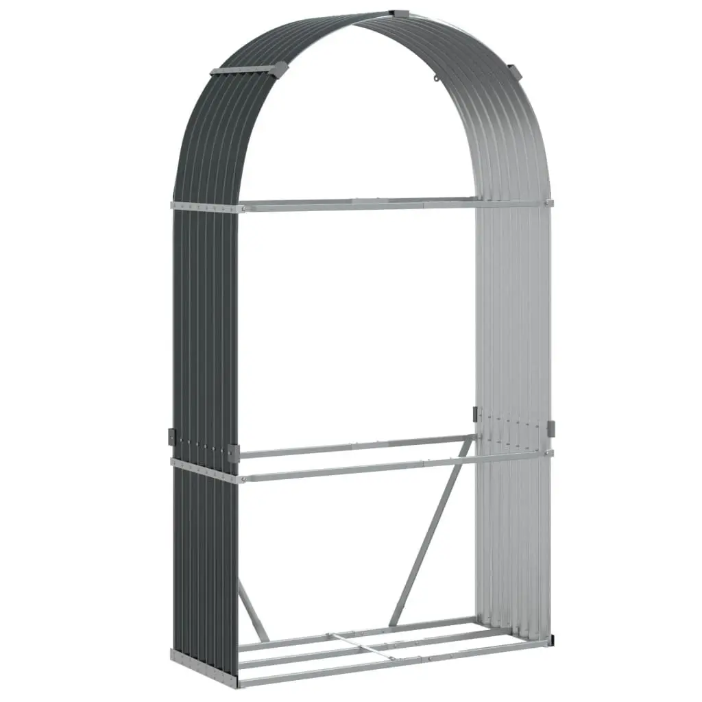 Log Holder Galvanised Steel Anthracite 120x45x210 cm