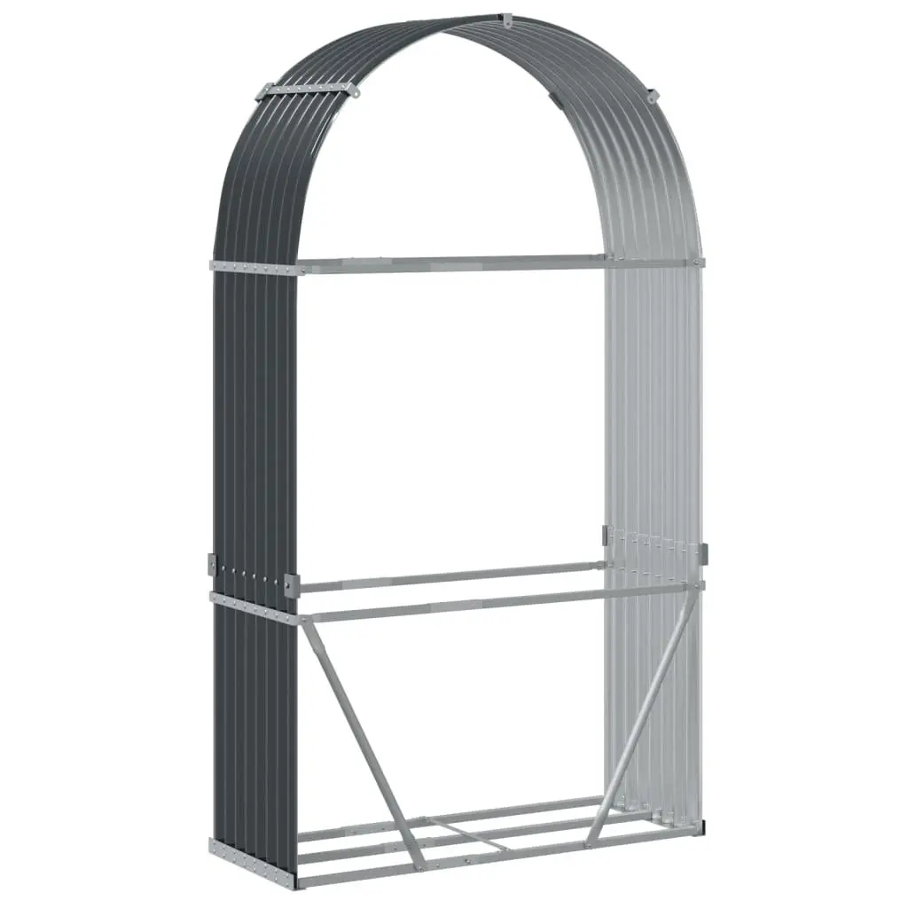 Log Holder Galvanised Steel Anthracite 120x45x210 cm