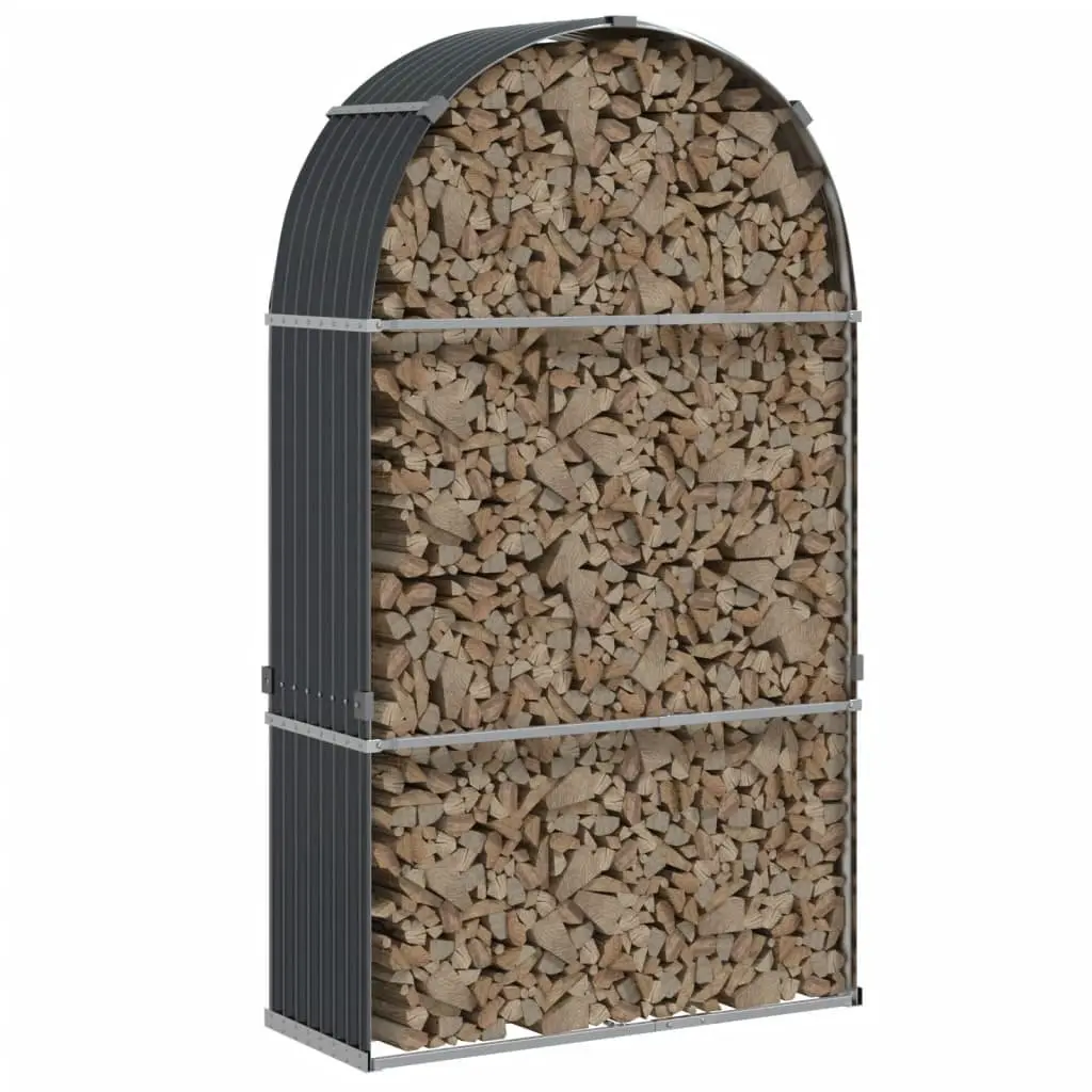 Log Holder Galvanised Steel Anthracite 120x45x210 cm