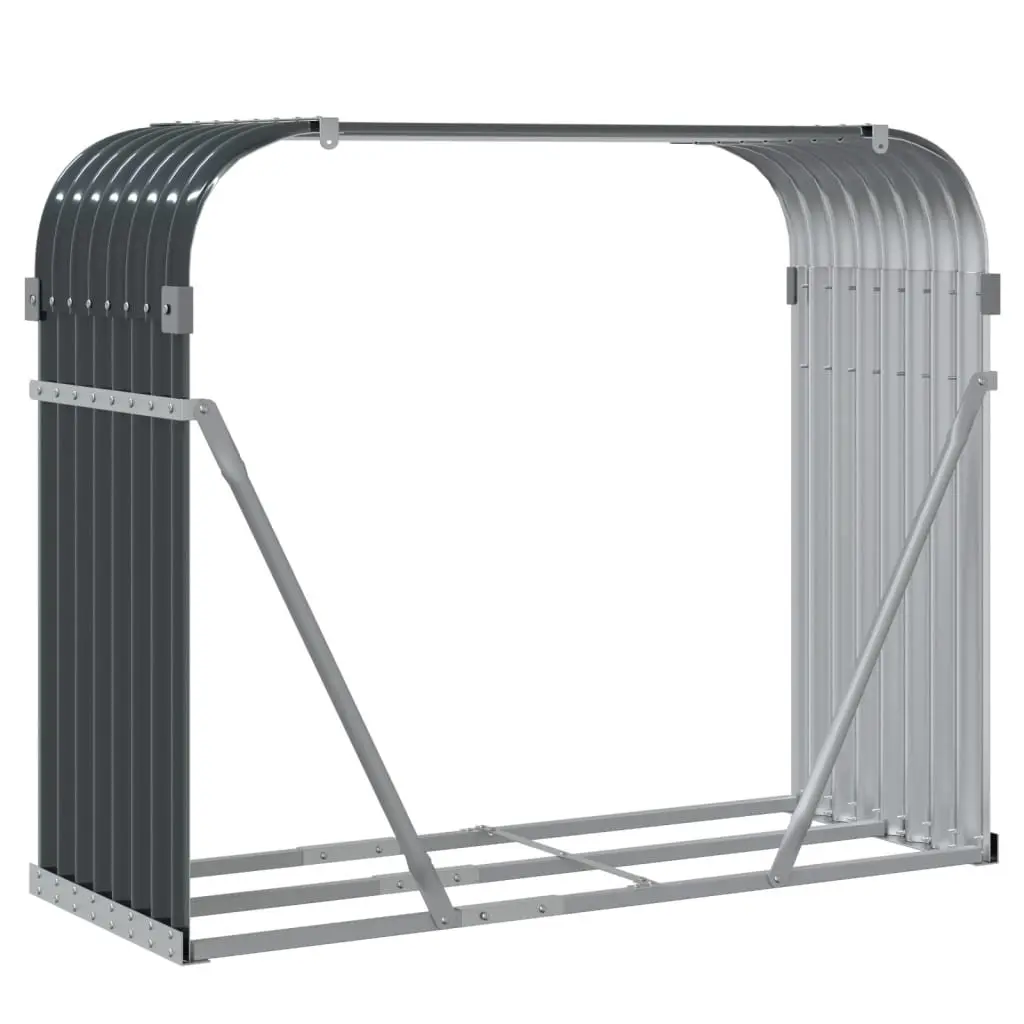 Log Holder Galvanised Steel Anthracite Indoor Outdoor 120 x 45 x 100 cm