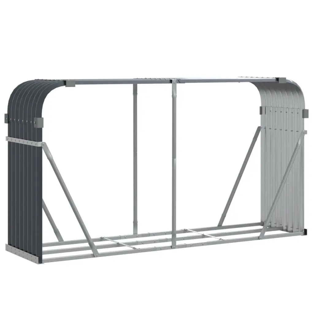 Log Holder Anthracite Steel Firewood Rack Storage Stand Fireplace Wood Carrier