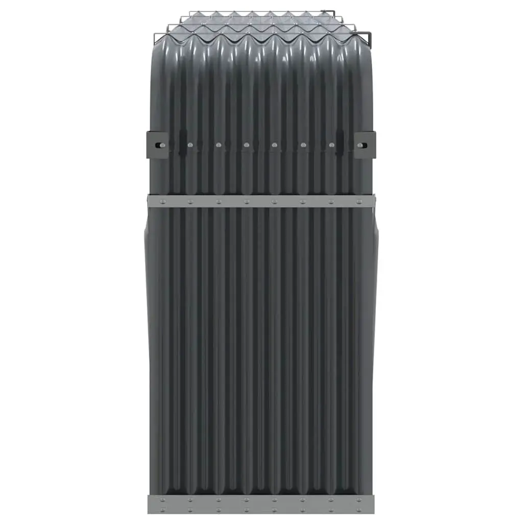 Log Holder Fireplace Wood Storage Rack Galvanised Steel Anthracite 234x45x100cm