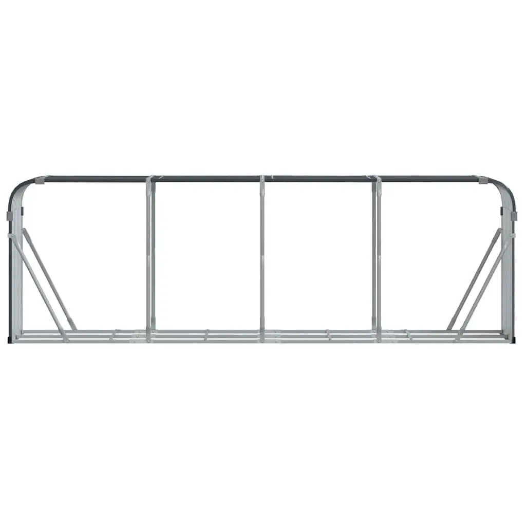 Log Holder Anthracite Galvanised Steel Firewood Storage Rack Wall Mount Outdoor