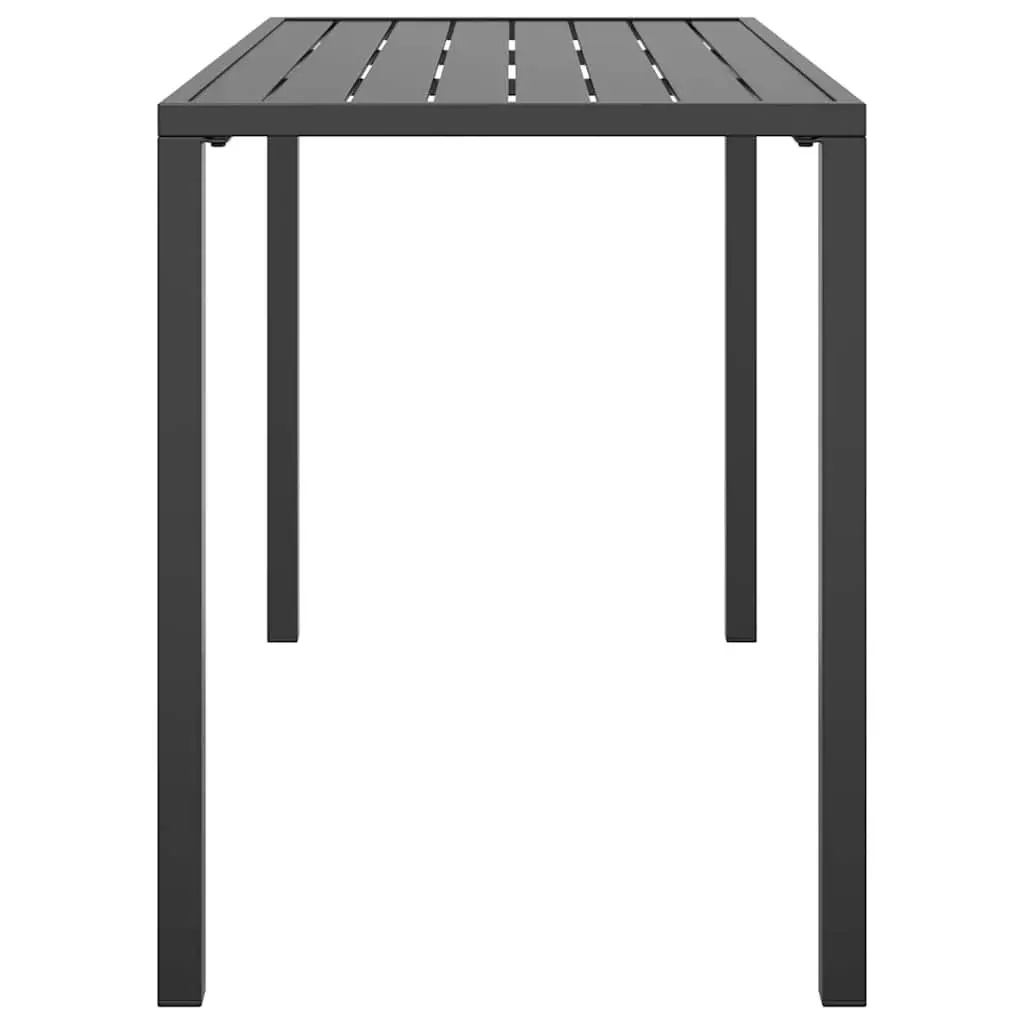 Garden Dining Table Anthracite Outdoor Patio Furniture Steel Frame Slatted