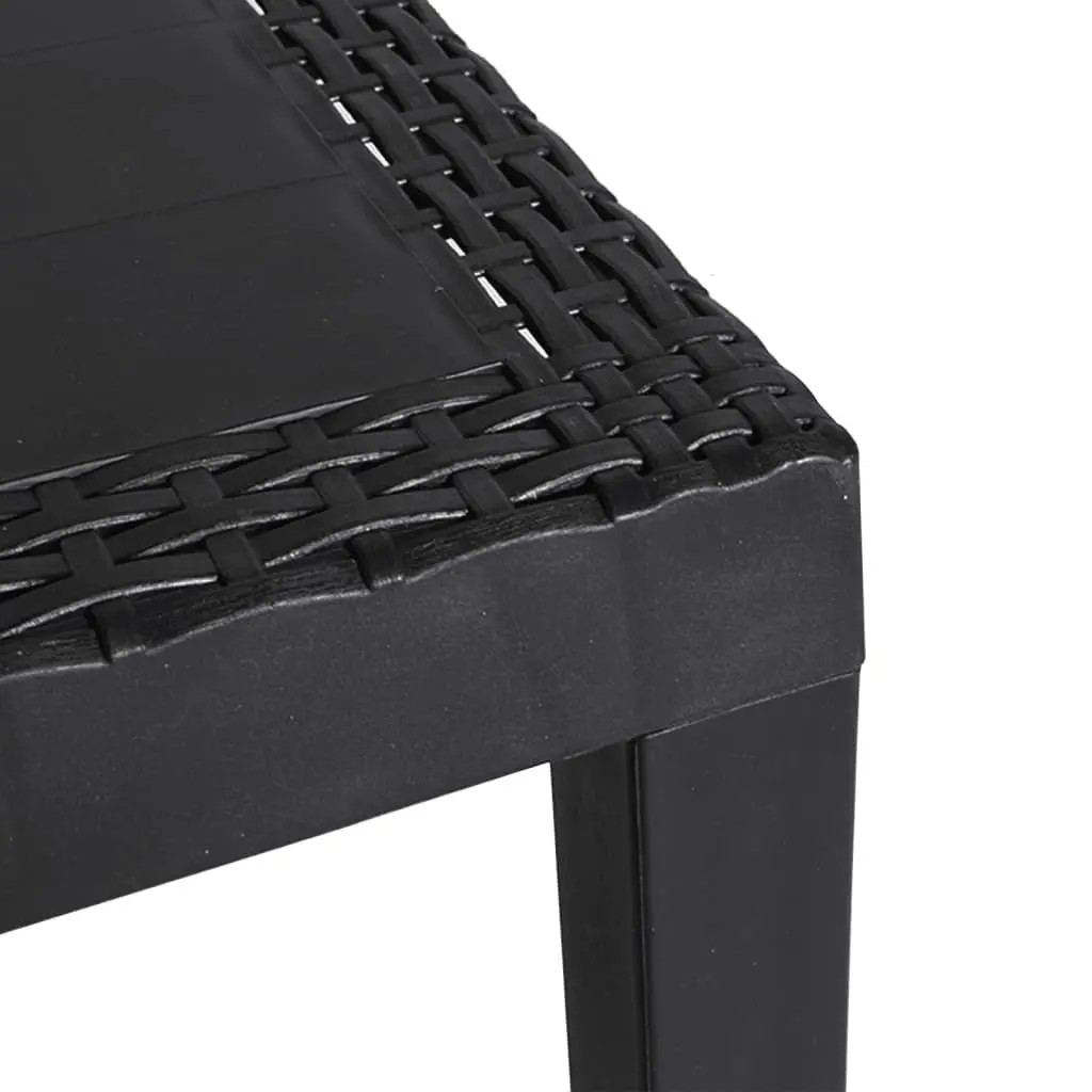 Garden Table Anthracite Durable Polypropylene 59 x 47 x 40 cm Outdoor Patio Furniture