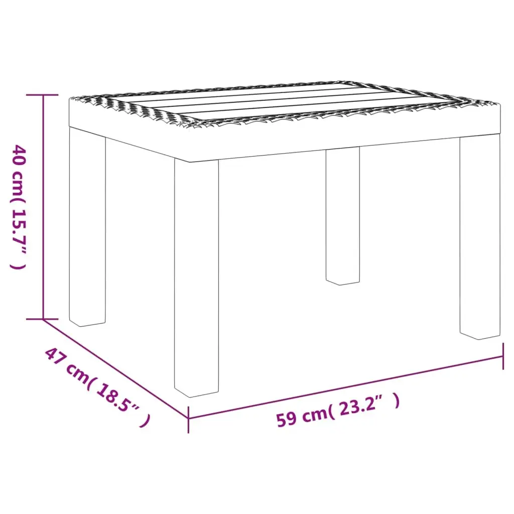 Garden Table Anthracite Durable Polypropylene 59 x 47 x 40 cm Outdoor Patio Furniture