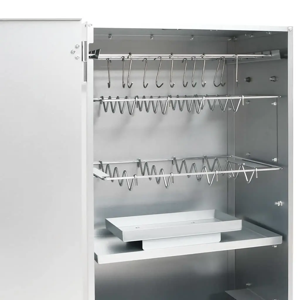 BBQ Smoker Oven Galvanised Steel Outdoor Cooking 44.5 x 29 x 83 cm