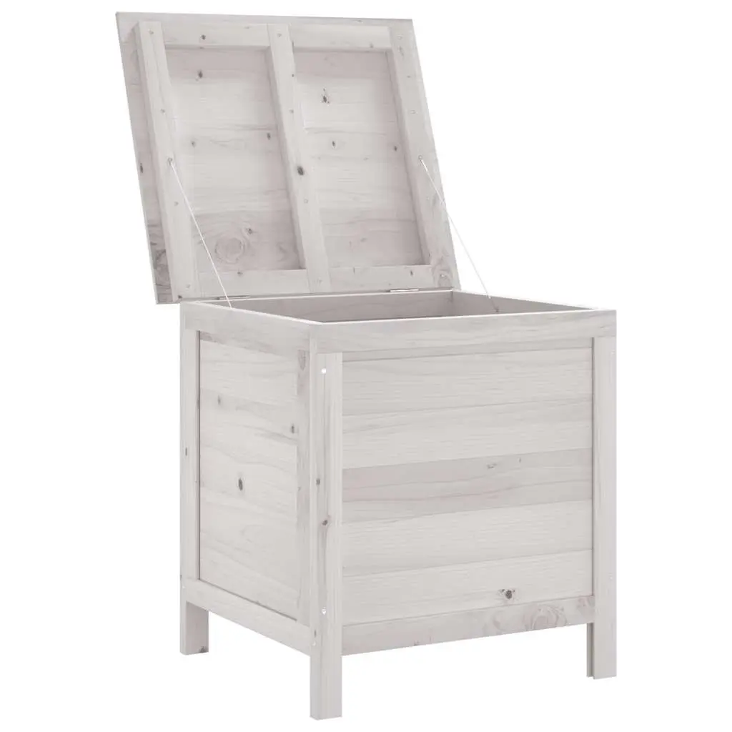 Garden Storage Box White Solid Wood 50 x 49 x 56.5 cm